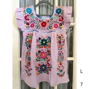 Mexican Hand Embroidered “Mermaid” Tunic L